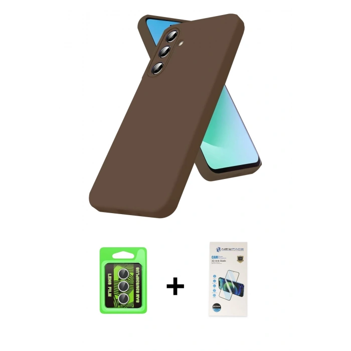MARSİLYAN™- Galaxy S26 Plus Kılıf Kozmos Yansıma Özel Seri - Siyah 3D Antistatik Cam Ekran Koruyucu + Raze Metal Kamera Lens - GS