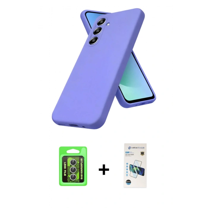 MARSİLYAN™- Galaxy S26 Plus Kılıf Kozmos Yansıma Özel Seri - Siyah 3D Antistatik Cam Ekran Koruyucu + Raze Metal Kamera Lens - GS