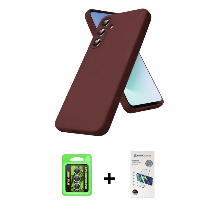 MARSİLYAN™- Galaxy S26 Plus Kılıf Kozmos Yansıma Özel Seri - Siyah 3D Antistatik Seramik Nano Ekran Koruyucu + Raze Metal Kamera Lens - GS