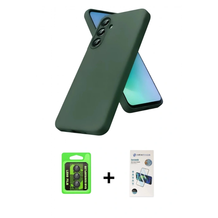 MARSİLYAN™- Galaxy S26 Plus Kılıf Kozmos Yansıma Özel Seri - Siyah 3D Antistatik Seramik Nano Ekran Koruyucu + Raze Metal Kamera Lens - SH