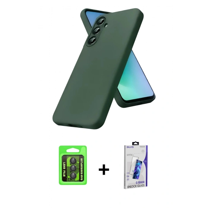 MARSİLYAN™- Galaxy S26 Plus Kılıf Kozmos Yansıma Özel Seri - Siyah Bilvis 3D Cam Ekran Koruyucu + Raze Metal Kamera Lens - SH