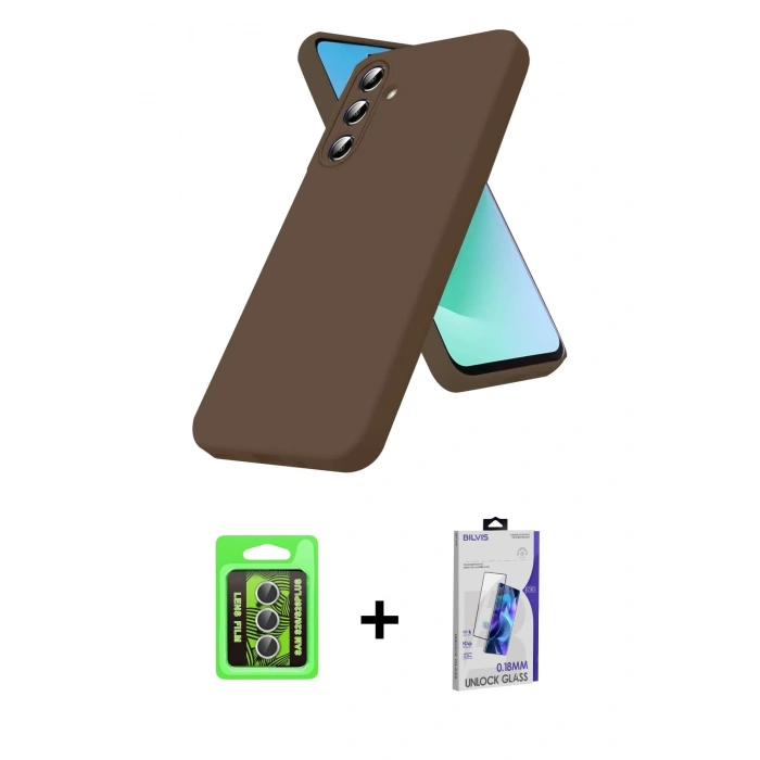 MARSİLYAN™- Galaxy S26 Plus Kılıf Kozmos Yansıma Özel Seri - Siyah Bilvis 3D Cam Ekran Koruyucu + Raze Metal Kamera Lens - GS