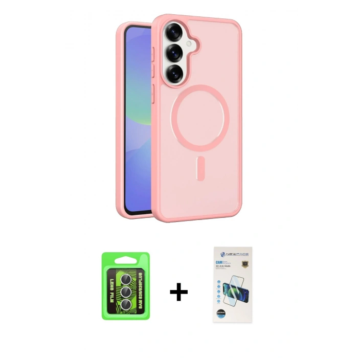 MARSİLYAN™- Galaxy S26 Plus Kılıf Siluet Minimal Prime - Siyah 3D Antistatik Cam Ekran Koruyucu + Raze Metal Kamera Lens - GS