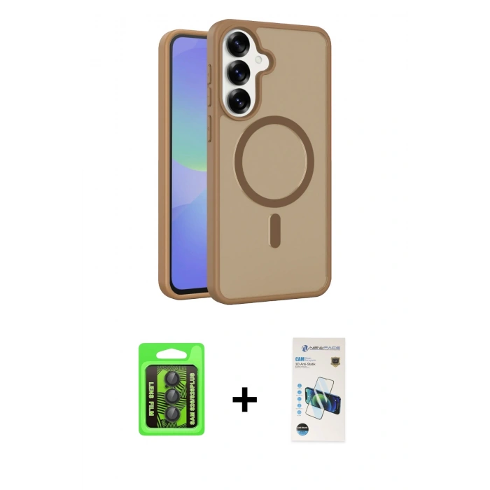 MARSİLYAN™- Galaxy S26 Plus Kılıf Siluet Minimal Prime - Siyah 3D Antistatik Cam Ekran Koruyucu + Raze Metal Kamera Lens - SH