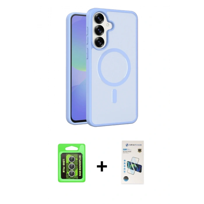 MARSİLYAN™- Galaxy S26 Plus Kılıf Siluet Minimal Prime - Siyah 3D Antistatik Cam Ekran Koruyucu + Raze Metal Kamera Lens - GS