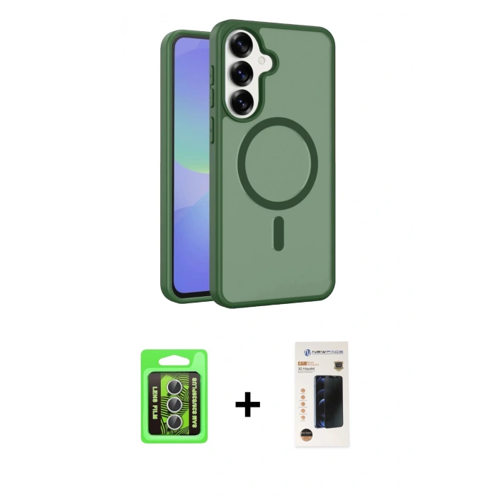 MARSİLYAN™- Galaxy S26 Plus Kılıf Siluet Minimal Prime - Siyah 3D Antistatik Hayalet Cam Ekran Koruyucu + Raze Metal Kamera Lens - GS