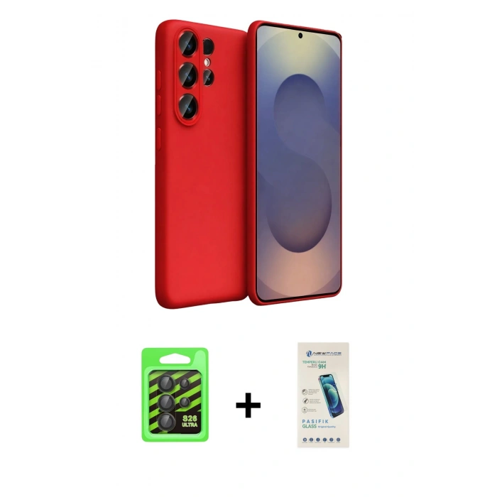 MARSİLYAN™- Galaxy S26 Ultra Kılıf Kozmos Yansıma Özel Seri - Şeffaf Pasifik Cam Ekran Koruyucu + Raze Metal Kamera Lens - SH