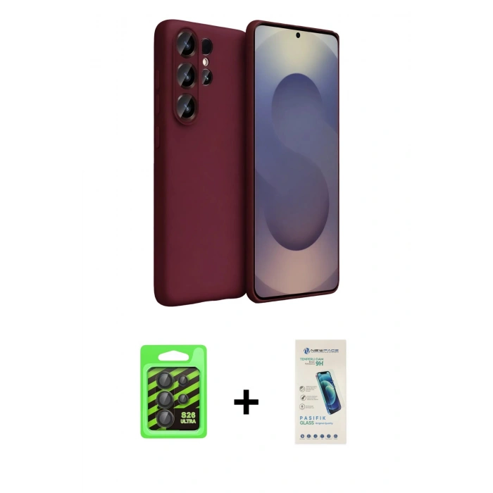 MARSİLYAN™- Galaxy S26 Ultra Kılıf Kozmos Yansıma Özel Seri - Şeffaf Pasifik Cam Ekran Koruyucu + Raze Metal Kamera Lens - SH