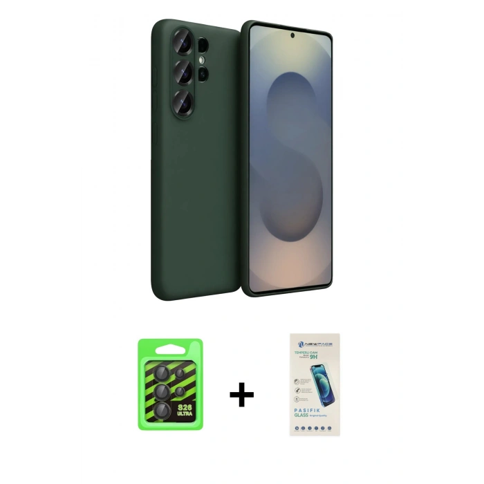 MARSİLYAN™- Galaxy S26 Ultra Kılıf Kozmos Yansıma Özel Seri - Şeffaf Pasifik Cam Ekran Koruyucu + Raze Metal Kamera Lens - SH