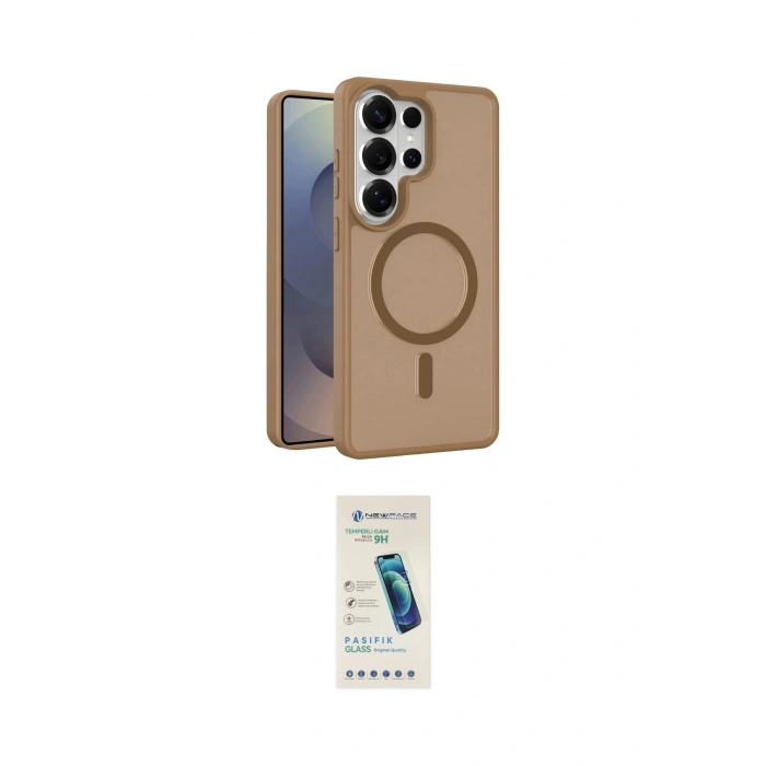MARSİLYAN™- Galaxy S26 Ultra Kılıf Siluet Minimal Prime - Şeffaf Pasifik Cam Ekran Koruyucu
