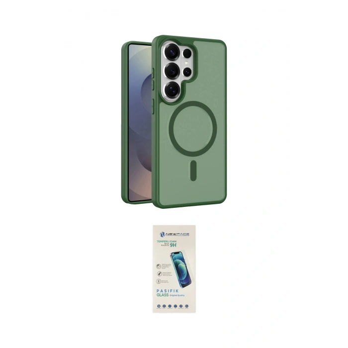 MARSİLYAN™- Galaxy S26 Ultra Kılıf Siluet Minimal Prime - Şeffaf Pasifik Cam Ekran Koruyucu