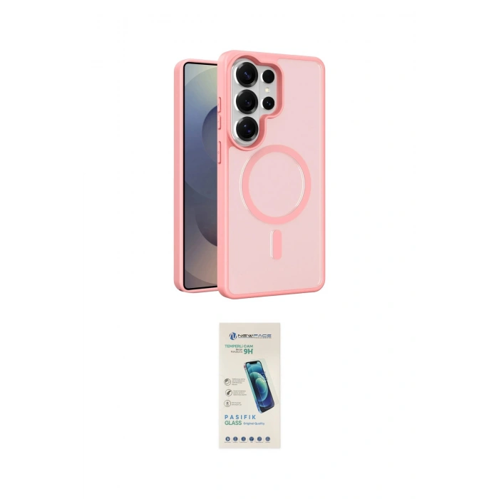 MARSİLYAN™- Galaxy S26 Ultra Kılıf Siluet Minimal Prime - Şeffaf Pasifik Cam Ekran Koruyucu