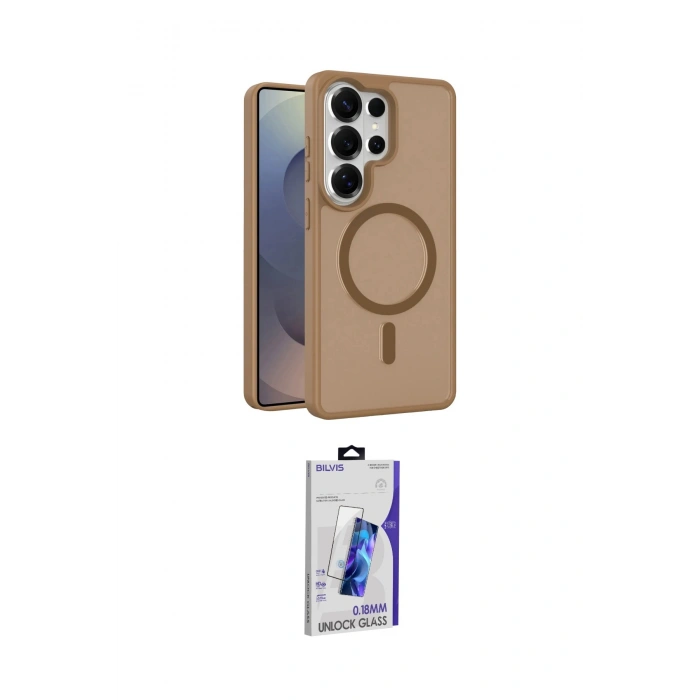 MARSİLYAN™- Galaxy S26 Ultra Kılıf Siluet Minimal Prime - Siyah Bilvis 3D Cam Ekran Koruyucu