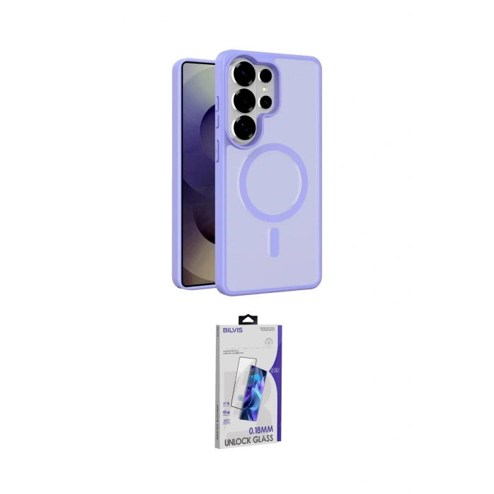 MARSİLYAN™- Galaxy S26 Ultra Kılıf Siluet Minimal Prime - Siyah Bilvis 3D Cam Ekran Koruyucu