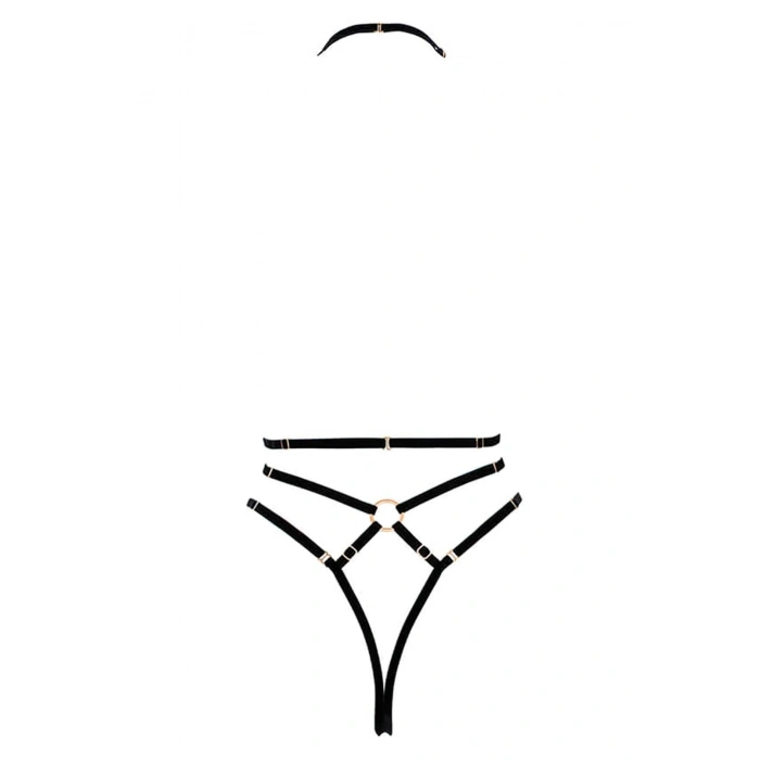 MARSiLYAN-  Göğüs Detaylı Fantezi Siyah Harness