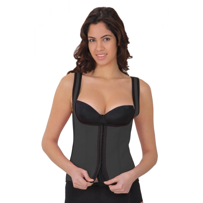 MARSiLYAN-  Gri MI 9173 Terletici Agraflı Göğsü Açık Atlet Korse