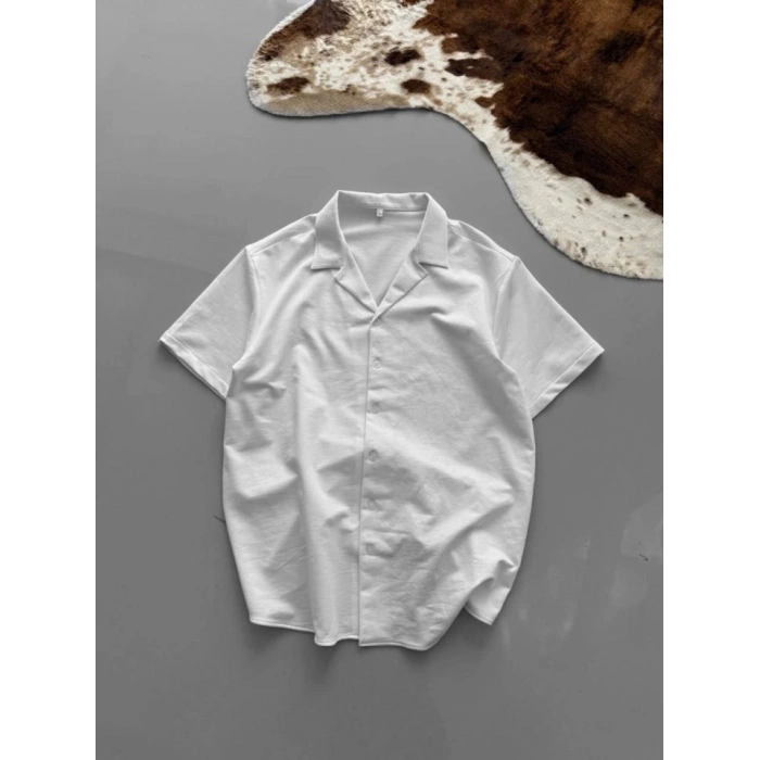 MARSiLYAN- İki İplik Kumaş  Gömlek - Beyaz
