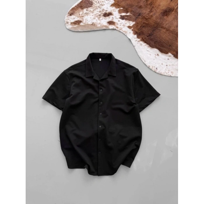 MARSiLYAN- İki İplik Kumaş Gömlek - Siyah