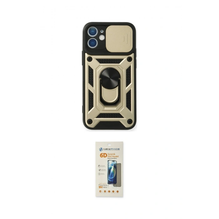 MARSİLYAN™- iPhone 11 Kılıf Ahenk Klasik - Siyah 6D Mat Seramik Hayalet Nano Ekran Koruyucu