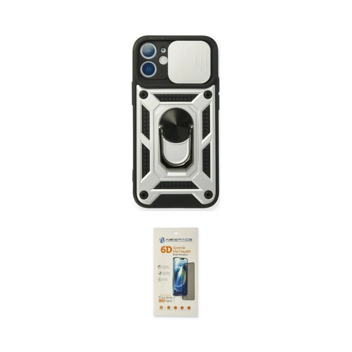 MARSİLYAN™- iPhone 11 Kılıf Ahenk Klasik - Siyah 6D Mat Seramik Hayalet Nano Ekran Koruyucu