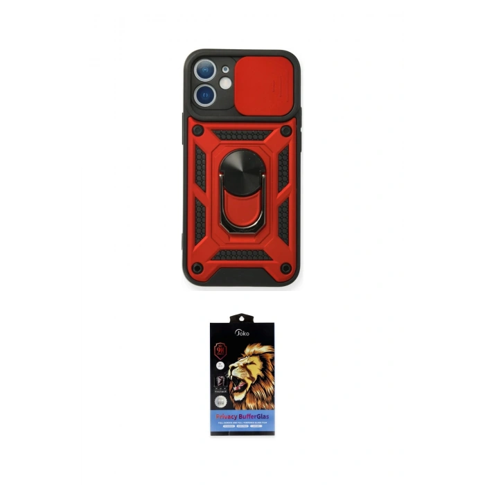 MARSİLYAN™- iPhone 11 Kılıf Ahenk Klasik - Siyah Buffer Hayalet Cam Ekran Koruyucu
