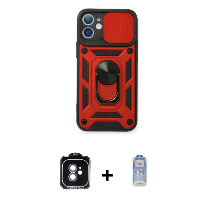 MARSİLYAN™- iPhone 11 Kılıf Ahenk Klasik - Siyah Joko Magic 5D Cam + PVD Metal Kamera Lens - YL