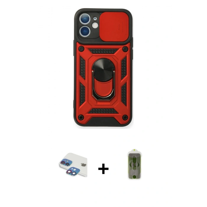 MARSİLYAN™- iPhone 11 Kılıf Ahenk Klasik - Siyah Joko Magic 5D Hayalet Cam + Pers Alüminyum Kamera Lens - GI
