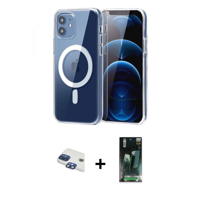 MARSİLYAN™- iPhone 11 Kılıf Ahenk Minimal Serisi - Siyah 360 Mat Full Body Arka Koruyucu + Pers Alüminyum Kamera Lens - LT