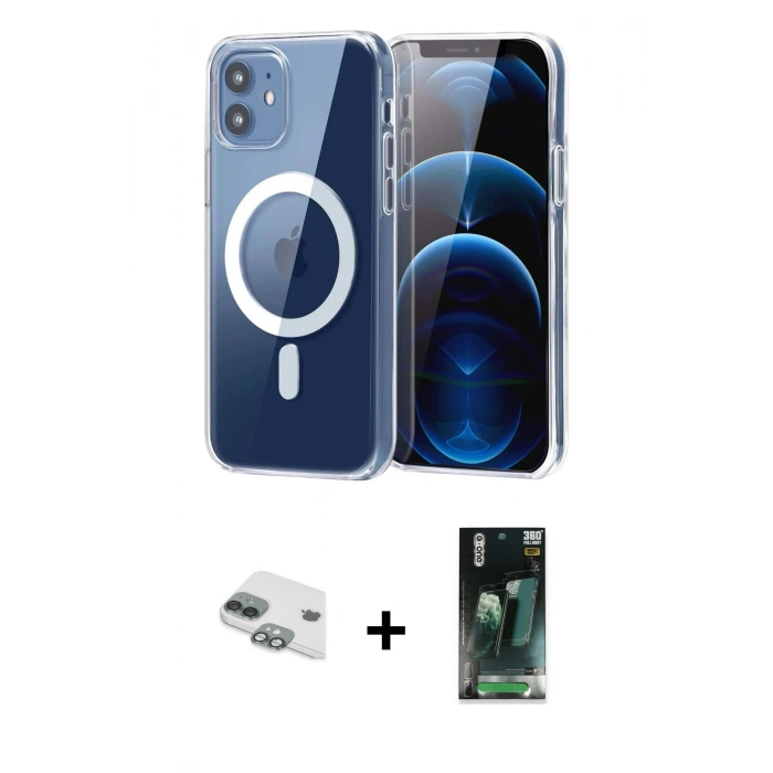 MARSİLYAN™- iPhone 11 Kılıf Ahenk Minimal Serisi - Siyah 360 Mat Full Body Arka Koruyucu + Pers Alüminyum Kamera Lens - YL