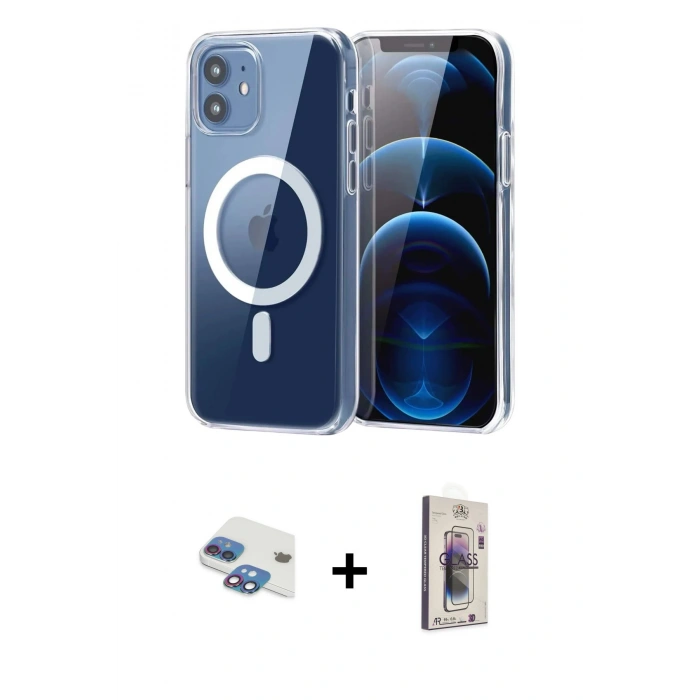 MARSİLYAN™- iPhone 11 Kılıf Ahenk Minimal Serisi - Siyah Bilvis 3D Cam Ekran Koruyucu + Pers Alüminyum Kamera Lens - GI