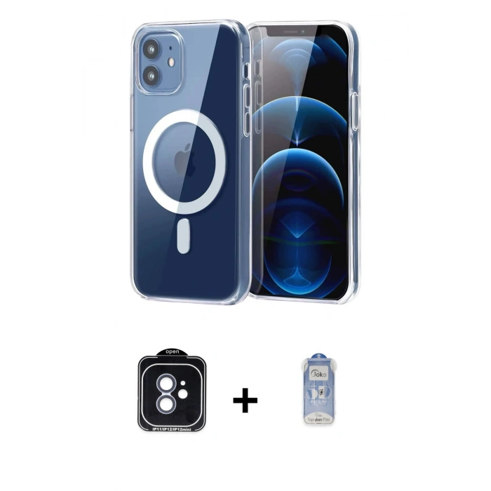 MARSİLYAN™- iPhone 11 Kılıf Ahenk Minimal Serisi - Siyah Joko Magic 5D Cam + PVD Metal Kamera Lens - MI