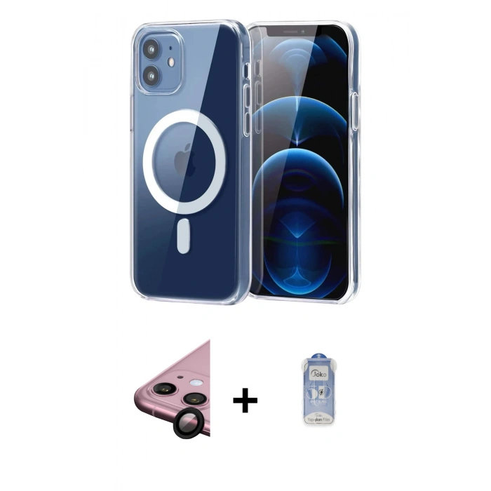 MARSİLYAN™- iPhone 11 Kılıf Ahenk Minimal Serisi - Siyah Joko Magic 5D Cam + Raze Metal Kamera Lens - SH