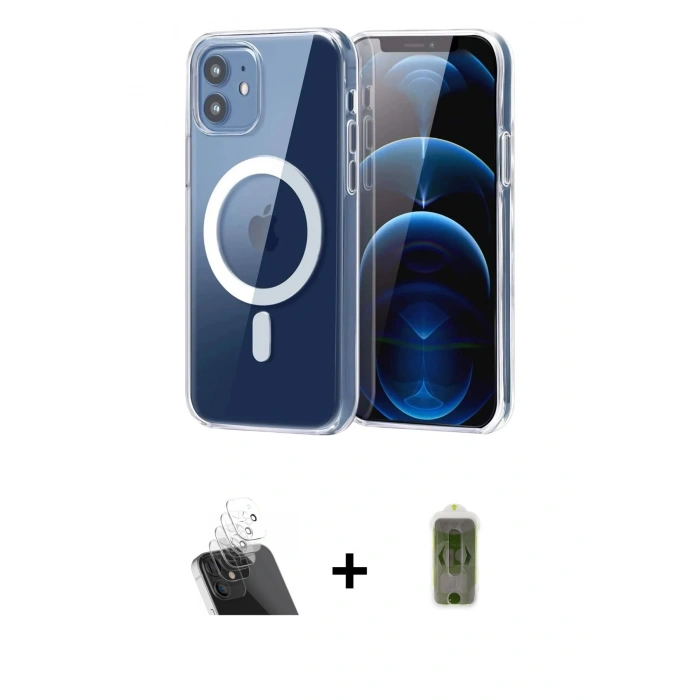 MARSİLYAN™- iPhone 11 Kılıf Ahenk Minimal Serisi - Siyah Joko Magic 5D Hayalet Cam + Kamera Lens Koruma Cam - SF
