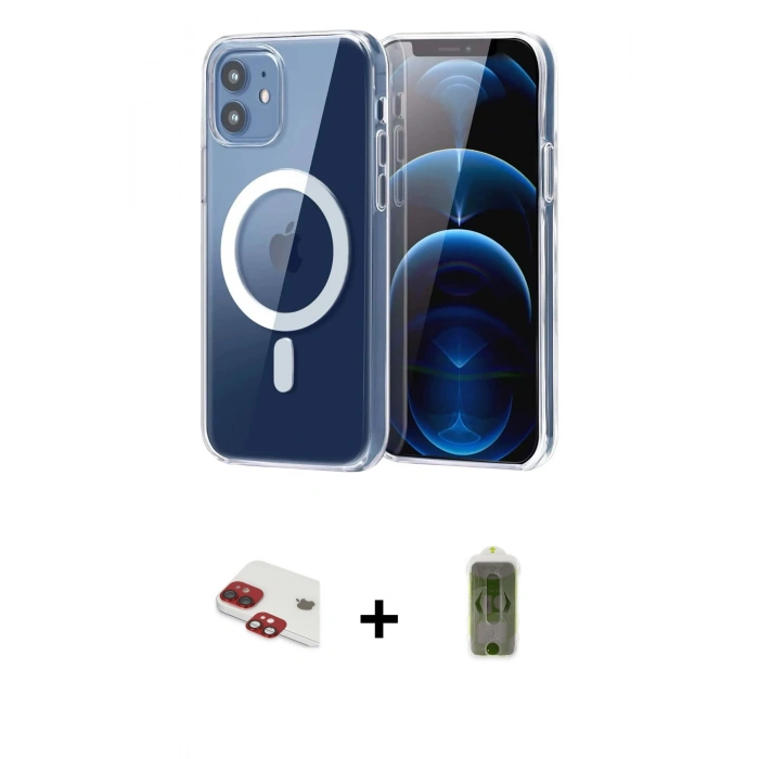MARSİLYAN™- iPhone 11 Kılıf Ahenk Minimal Serisi - Siyah Joko Magic 5D Hayalet Cam + Pers Alüminyum Kamera Lens - KI