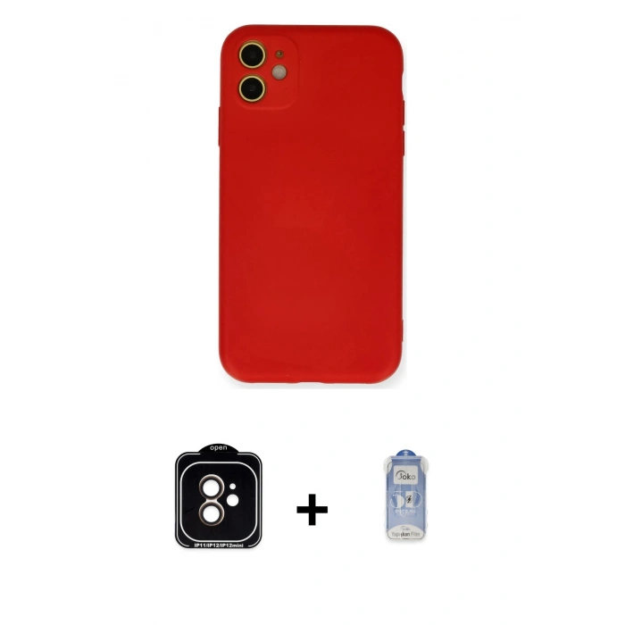 MARSİLYAN™- iPhone 11 Kılıf Ahenk Serisi - Siyah Joko Magic 5D Cam + PVD Metal Kamera Lens - TU