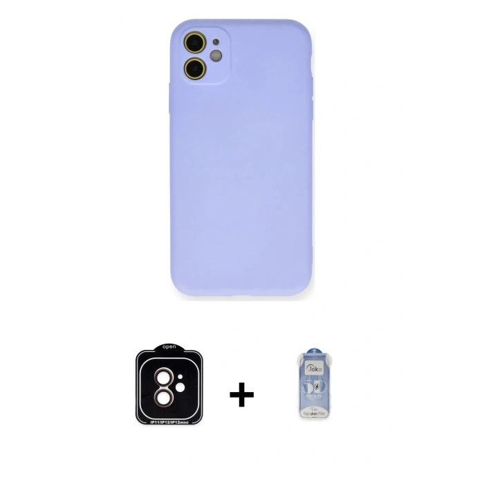 MARSİLYAN™- iPhone 11 Kılıf Ahenk Serisi - Siyah Joko Magic 5D Cam + PVD Metal Kamera Lens - TU