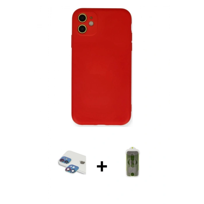 MARSİLYAN™- iPhone 11 Kılıf Ahenk Serisi - Siyah Joko Magic 5D Hayalet Cam + Pers Alüminyum Kamera Lens - GI
