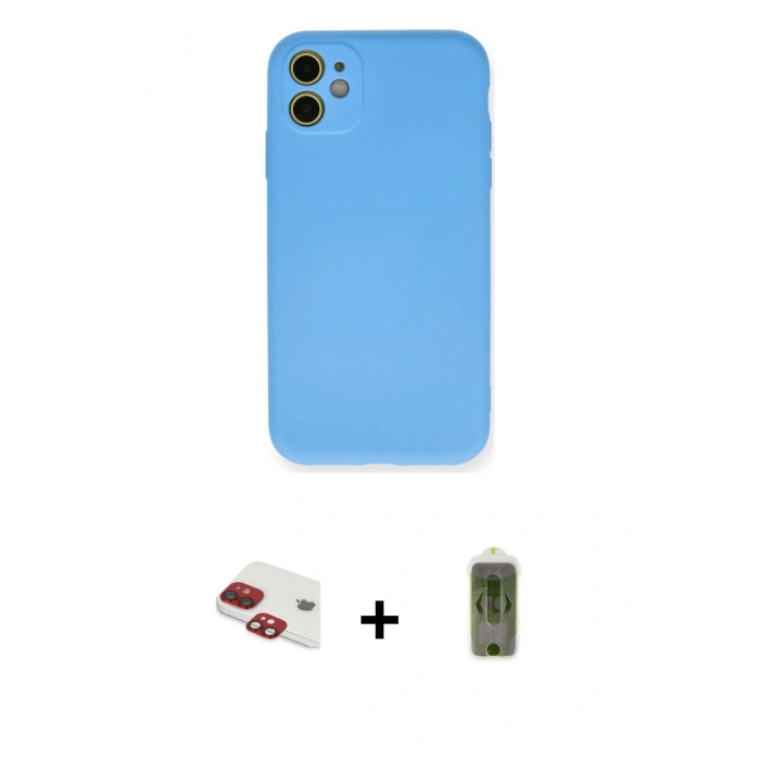 MARSİLYAN™- iPhone 11 Kılıf Ahenk Serisi - Siyah Joko Magic 5D Hayalet Cam + Pers Alüminyum Kamera Lens - KI