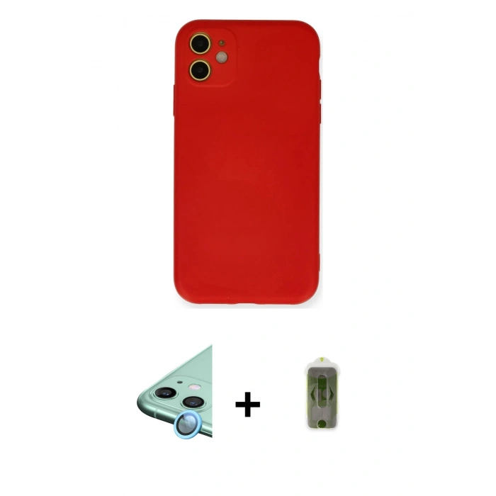MARSİLYAN™- iPhone 11 Kılıf Ahenk Serisi - Siyah Joko Magic 5D Hayalet Cam + Raze Metal Kamera Lens - MI