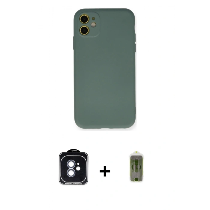 MARSİLYAN™- iPhone 11 Kılıf Ahenk Serisi - Siyah Joko Magic 5D Hayalet Cam + PVD Metal Kamera Lens - MI