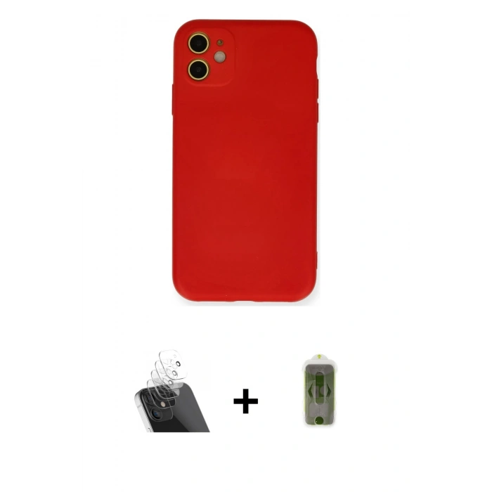 MARSİLYAN™- iPhone 11 Kılıf Ahenk Serisi - Siyah Joko Magic 5D Hayalet Cam + Kamera Lens Koruma Cam - SF