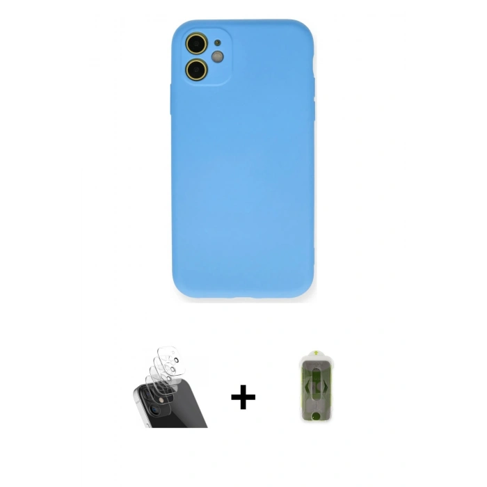 MARSİLYAN™- iPhone 11 Kılıf Ahenk Serisi - Siyah Joko Magic 5D Hayalet Cam + Kamera Lens Koruma Cam - SF