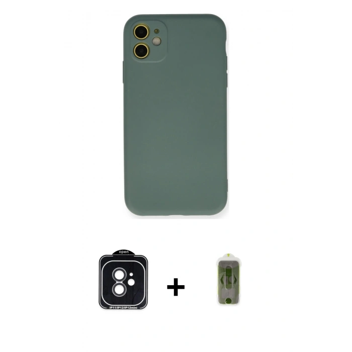 MARSİLYAN™- iPhone 11 Kılıf Ahenk Serisi - Siyah Joko Magic 5D Hayalet Cam + PVD Metal Kamera Lens - SH