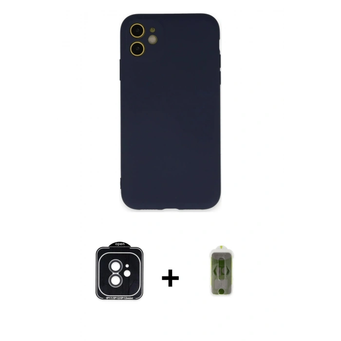 MARSİLYAN™- iPhone 11 Kılıf Ahenk Serisi - Siyah Joko Magic 5D Hayalet Cam + PVD Metal Kamera Lens - SH