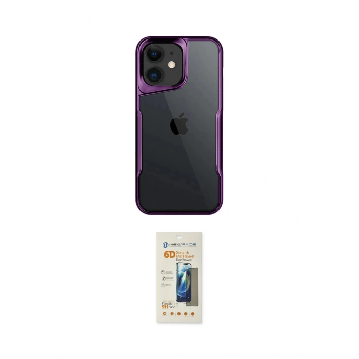 MARSİLYAN™- iPhone 11 Kılıf Akış Çizgi Koleksiyonu - Siyah 6D Mat Seramik Hayalet Nano Ekran Koruyucu