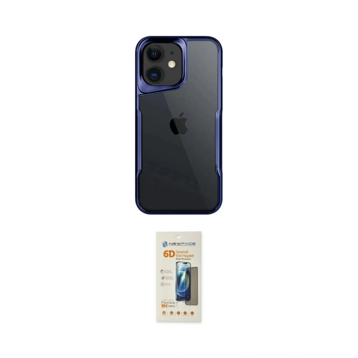 MARSİLYAN™- iPhone 11 Kılıf Akış Çizgi Koleksiyonu - Siyah 6D Mat Seramik Hayalet Nano Ekran Koruyucu