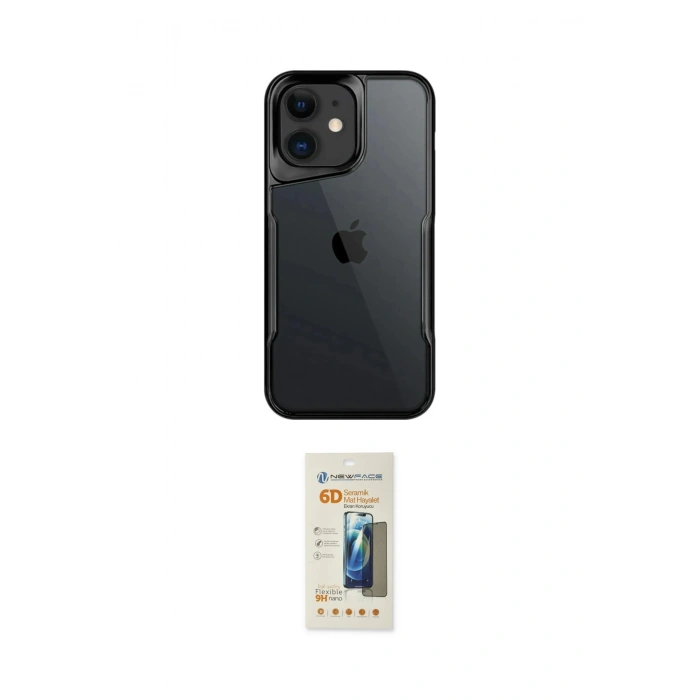 MARSİLYAN™- iPhone 11 Kılıf Akış Çizgi Koleksiyonu - Siyah 6D Mat Seramik Hayalet Nano Ekran Koruyucu
