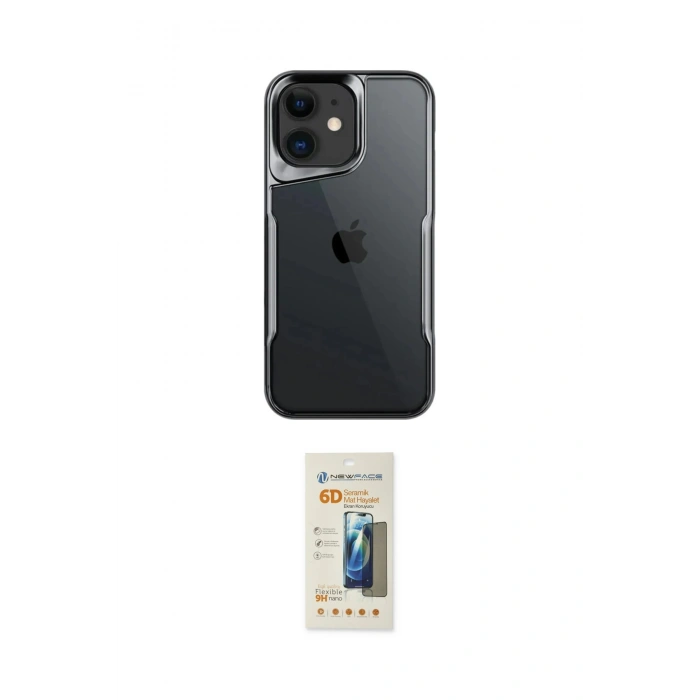 MARSİLYAN™- iPhone 11 Kılıf Akış Çizgi Koleksiyonu - Siyah 6D Mat Seramik Hayalet Nano Ekran Koruyucu