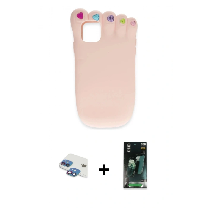 MARSİLYAN™- iPhone 11 Kılıf Akış Yansıma - Şeffaf 360 Full Body Arka Koruyucu + Pers Alüminyum Kamera Lens - GI