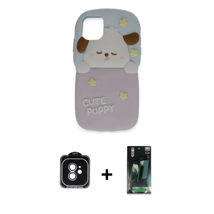 MARSİLYAN™- iPhone 11 Kılıf Akış Yansıma - Şeffaf 360 Full Body Arka Koruyucu + PVD Metal Kamera Lens - YL